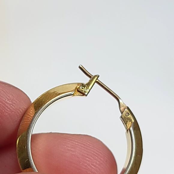 Classic Gold Hoop Earrings, Medium Polished Everyday Fashion Jewelry for Women - Picture 4 of 10